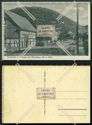 Orig. AK Willingen Upland mit Orenberg Dorfstraße 1933