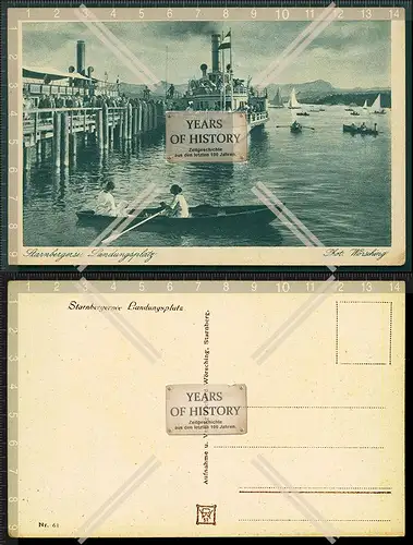 Orig. AK Starnbergersee Landungsplatz Schiffanlegestelle Schiff Dampfer  1925