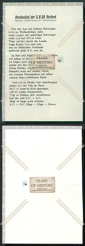 Blatt 14×10 cm Vereinslied der S.U.08 Herford Fußballverein Melodie Strömt h