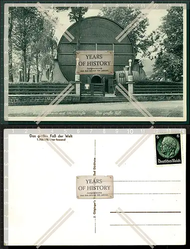 Orig. AK Bad Dürkheim an der Weinstraße das große Fass 1936