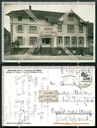 Orig. Foto AK Rötenbach Löffingen Friedenweiler Baden Gasthaus zum Rößle Be