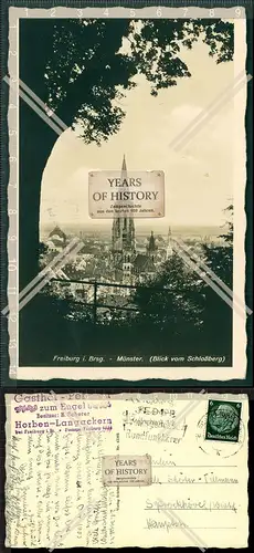 Orig. Foto AK Freiburg im Breisgau Kirche Münster Blick vom Schlossberg 1941 g