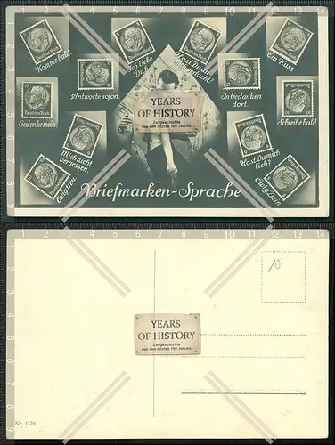 Orig. AK Briefmarken Sprache Liebespaar 1939