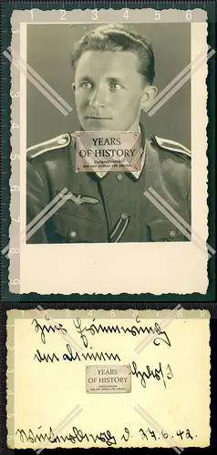 Orig. Foto Portrait Porträt Soldat Uniform Passbild