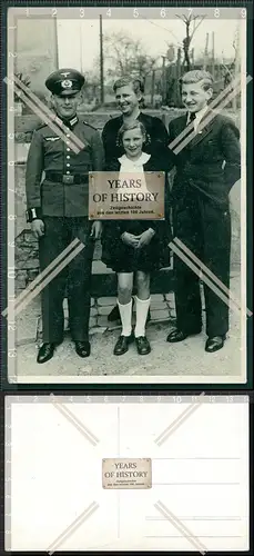 Orig. Foto Portrait Porträt Soldat Uniform Familie Kinder