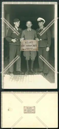 Orig. Foto Portrait Porträt Soldat Uniform Gruppe 3 Männer