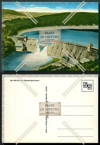 Orig. AK Edersee Staumauer zerstört Talsperre Sperrmauer Edertal Vöhl