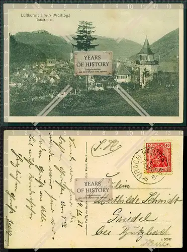 Orig. AK Urach Baden-Württemberg im Schwarzwald 1921 gelaufen