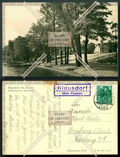 Orig. Foto AK Klausdorf Zossen Landpoststempel Am Mellensee Teltow-Fläming