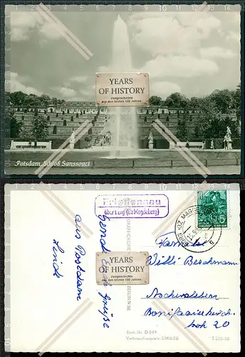 Orig. Foto AK Potsdam Landpoststempel Friedensau über Burg Magdeburg 