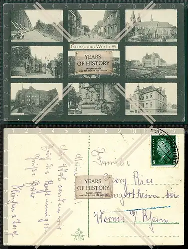 Orig.  AK Werl in Westfalen Bahn Post 1931 gelaufen