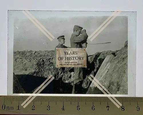 Orig. Glas Dia 1.WK Soldaten im Laufgraben Bunker Shelter Belgien Frankreich