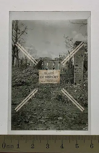 Orig. Glas Dia 1.WK Zerstörte Gebäude Belgien Frankreich