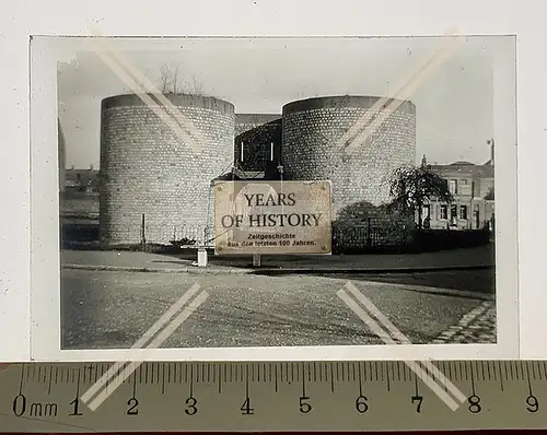 Orig. Glas Dia 1.WK Belgien Frankreich Stadt zwei Türme mit Ziehbrücke