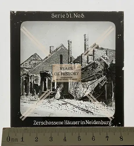 Orig. Glas Dia 1.WK Neidenburg Nidzica Ostpreußen Nidzicki Ermland-Masuren in