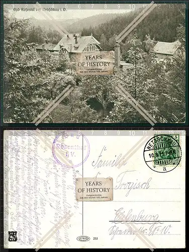 Orig. AK Bad Rosenthal Ausflugsgaststätte bei Netzschkau Vogtland 1915 gelaufe