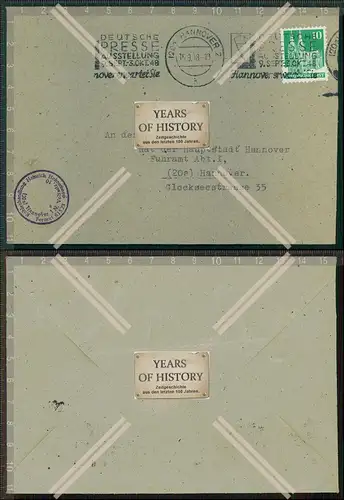 Briefmarke Stempel Brief Werbung nach Hannover Firma Hohnshopp Kohlenhandlung