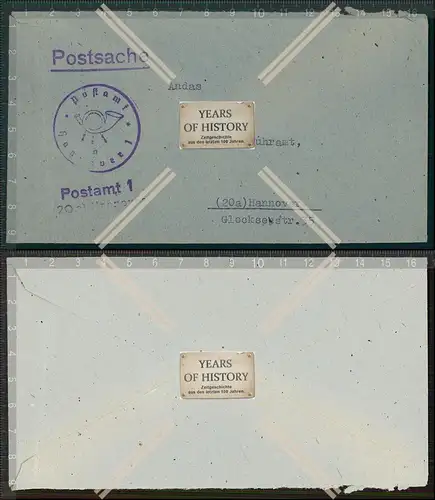 Briefmarke Stempel Brief Werbung nach Hannover Stadt Fuhramt