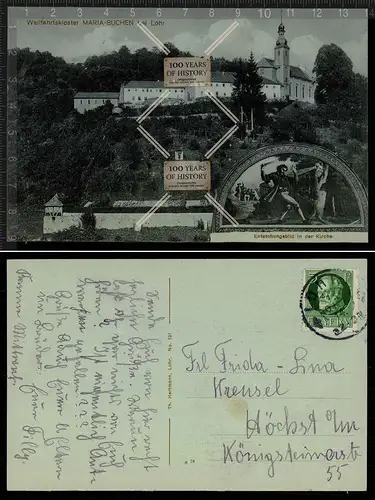 Orig. AK Mariabuchen Kloster Lohr Main Sendelbach Bayern gel. 1913