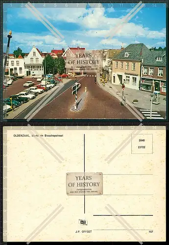 Orig. AK Niederlande Oldenzaal Markt Bisschopstraat straßenansicht viele Gesch