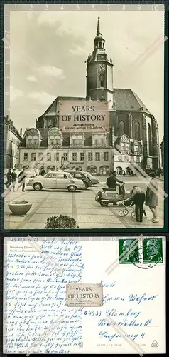 Orig. Foto AK Naumburg Saale Markt Wenzelskirche Wartburg Auto und Roller