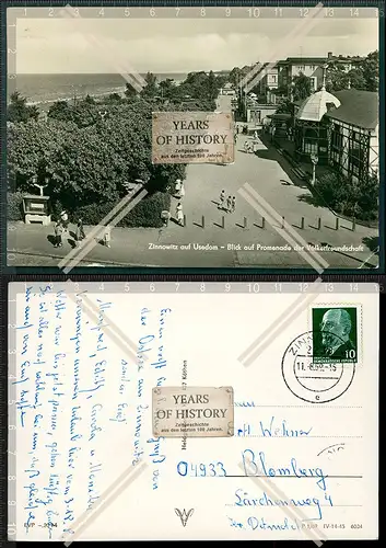 Orig. Foto AK Zinnowitz auf Usedom Uferstraße Promenade Strandleben