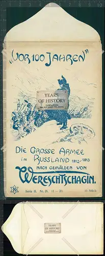 Orig. AK Hülle Tüte für Karten Wassilij Wereschtschagin 1910 die große Arme