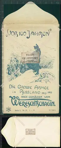 Orig. AK Hülle Tüte für Karten Wassilij Wereschtschagin 1910 die große Arme