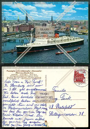 Orig. AK Hamburg Passagier Schnelldampfer Hanseatic Hamburg Atlantiklinie