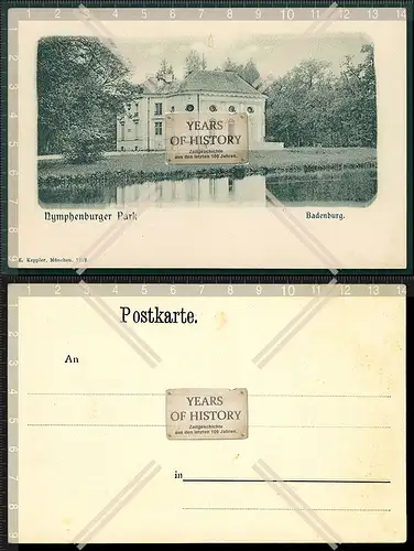 Orig. AK Nymphenburger Park Badenburg 1903 Marstallmuseum mit Museum Nymphenbur