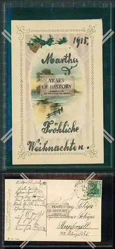 Orig. AK Künstler Glitzer Karte fröhliche Weihnachten präge Stuttgart 1905 g