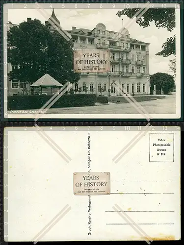 Orig. Foto AK Franzensbad Grand Hotel 1939 Frantiskovy Lazne Böhmen Tschechien