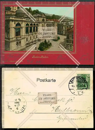 Orig. AK Foto Baden-Baden Verlag Kunstanstalt Lautz & Isenbeck Darmstadt 1900 g