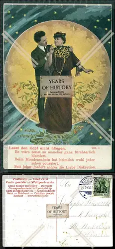 Orig. AK Liebespaar Amor 1908 gel. Lasst den Kopf nicht hängen Es wäre sonst 
