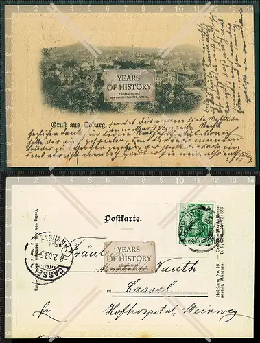 Orig. AK Coburg Oberfranken Holzkarte 1903 gelaufen spezielles Papier Karl Otto