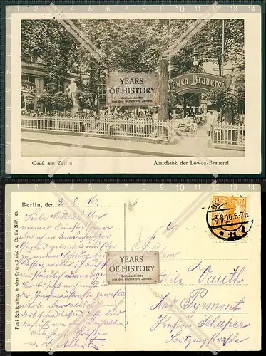 Orig. AK Berlin 1916 Ausschank der Löwen Brauerei Gruß aus Zelt 4 Biergarten 