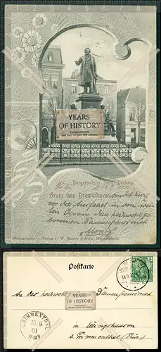 Orig. AK Bremerhaven Bürgermeister-Smidt-Denkmal 1901 gel. Johann Smidt 1773-1