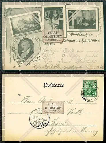 Orig. AK Grabfeld 1901 Ritschenhausen gelaufen Schillerhaus in Bauerbach Dichte
