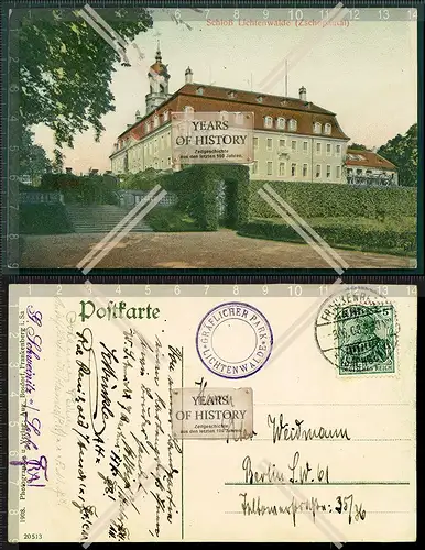 Orig. AK Schloss Lichtenwalde Niederwiesa Chemnitz Barockschloss 1906 gelaufen