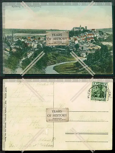 Orig. AK Kyllburg vom Malberger Weg Bitburg-Prüm Eifel Bahnpost 1909 gelaufen