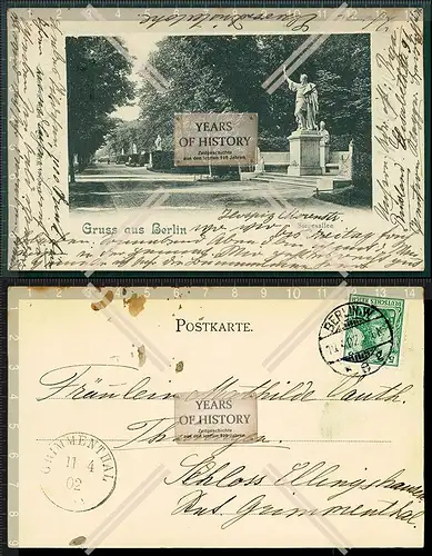 Orig. AK Berlin 1902 gel. Siegesallee Denkmal 32 Denkmäler aus Marmor Markgraf