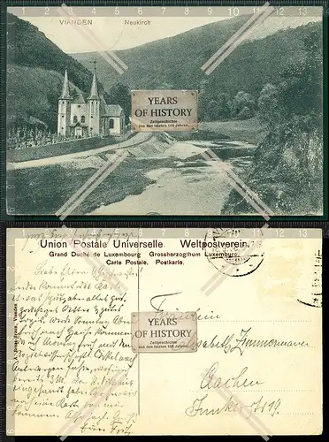 Orig. AK Vianden Luxemburg Chapelle Neukirch Kirche Kathedrale 1908 gelaufen