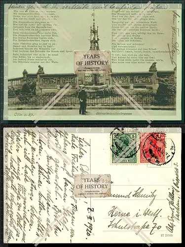 Orig. AK Köln am Rhein Heinzelmännchenbrunnen 1920 gelaufen