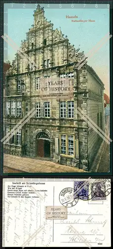 Orig. AK Hameln an der Weser Rattenfänger Haus 1920 gelaufen