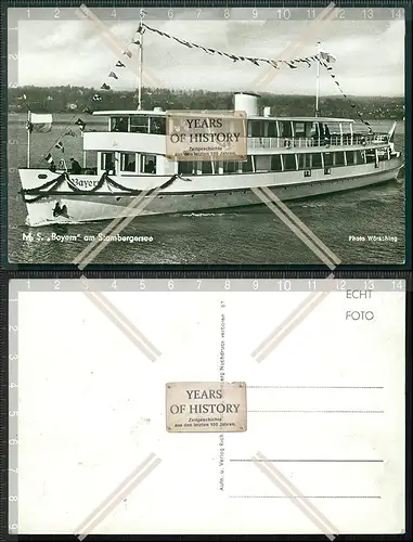 Orig. AK MS Bayern Starnberger See Fahrgastschiff Bayerischen Seenschifffahrt G