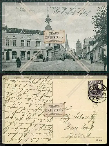 Orig. AK Demmin 1916 Anklamer Straße Hotel zur Reichspost viele Geschäfte Str