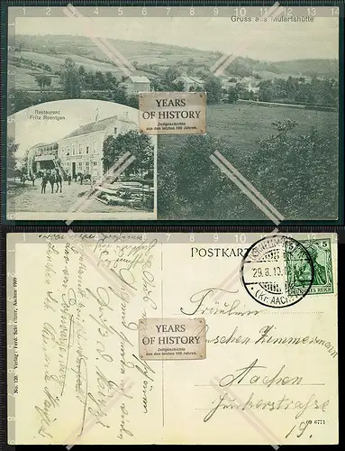 Orig. AK Mulartshütte Roetgen b. Aachen 1910 v. Kornelimünster gelaufen