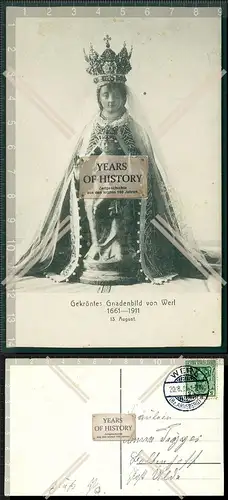 Orig. AK gekröntes Gnadenbild von Werl 1911 Madonna und Kind Papst Pius X 1911