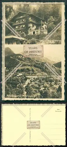 Orig. Foto AK Berchtesgaden Haus Bergflora Blick auf Untersberg 1933