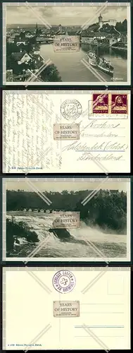 Orig. Foto AK 2x Schaffhausen 1931 gelaufen Raddampfer Rheinfall und vieles meh